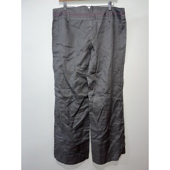Promod Women's Grey Wide-Leg Linen‎ Blend Trousers, Size 16 - Picture 2 of 7